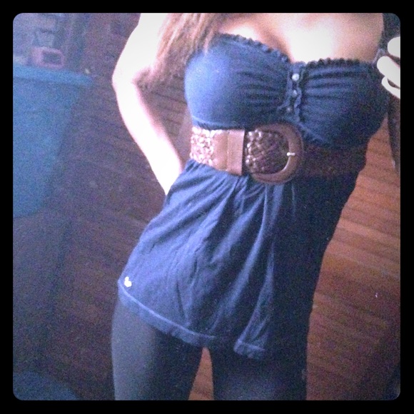 Navy Blue Hollister Top