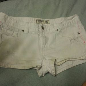 💎☆FLASH SALE☆ PINK lightly destroyed white shorts