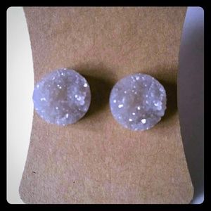 Grey Handmade Stud Earrings