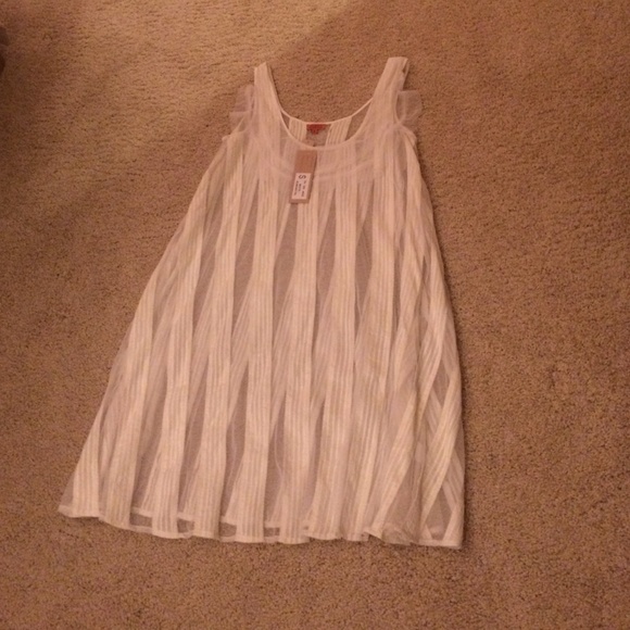 Chan luu brand white sheer stripe dress- size s