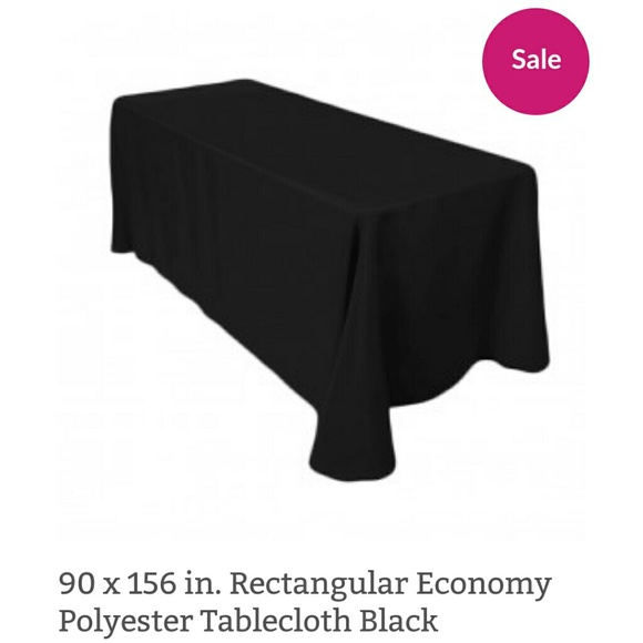 90 x 156 in Black table cloths 20 available