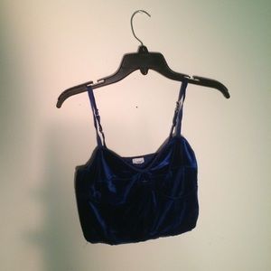 Blue velvet bustier