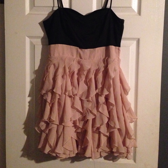 Pink and black frilly dress
