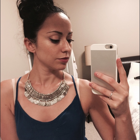 Silver boho necklace. NEW!