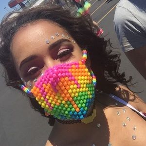 Rainbow melt rave mask