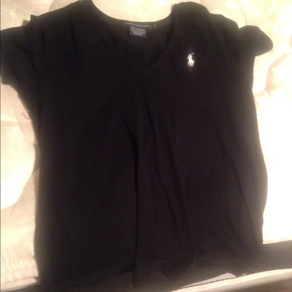 Black vneck polo shirt