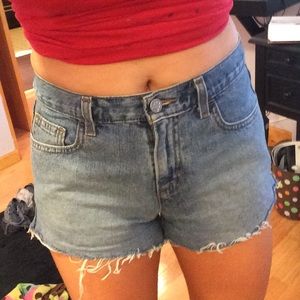 High waisted vintage denim shorts