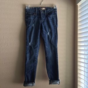 Paige ripped dark blue jeans