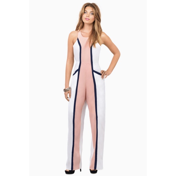 Mint and Navy Jumpsuit - Picture 1 of 2