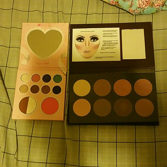 Bh(heart eyeshadow palette) Bj contour kit.
