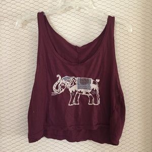 Maroon elephant Brandy Melville tank