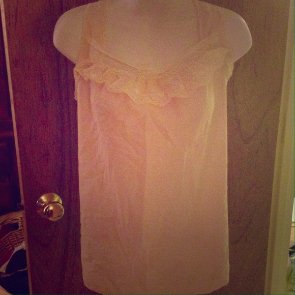 Vintage Babydoll Top/ nighty/ Lingerie Peach lace