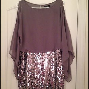 Silver and grey formal evening or party dress