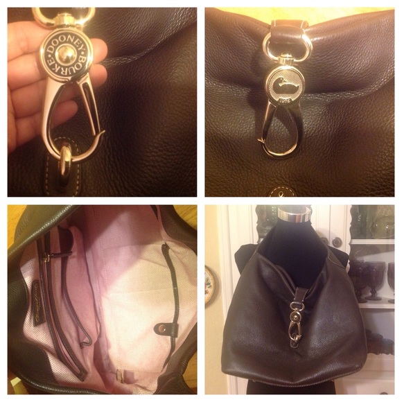 X SOLD Dooney & Bourke Leather Hobo Logo Lock X - Picture 3 of 4