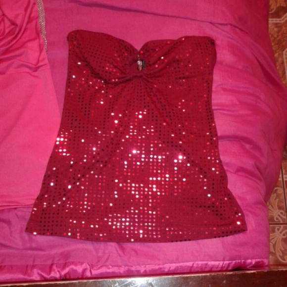 Red sequin tube