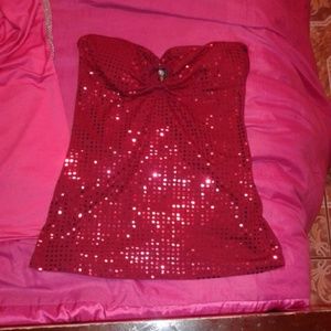 Red sequin tube