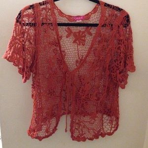 Beautiful dusty orange crocheted top