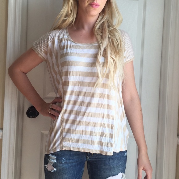 Beige and white stripped top - Picture 2 of 4