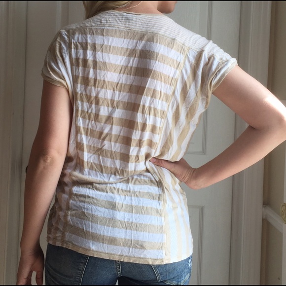 Beige and white stripped top - Picture 3 of 4