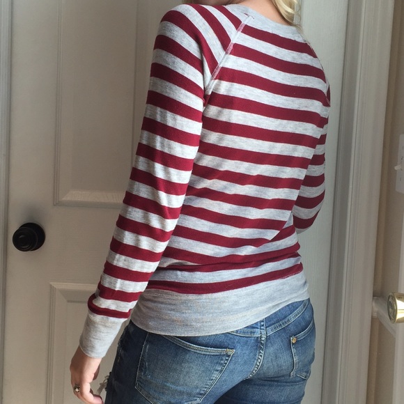 Grey and red stripped long sleeve - Picture 4 of 5