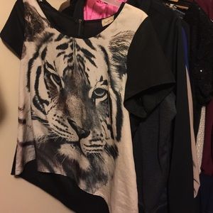 Tiger face shirt plus size