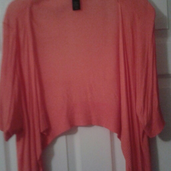 Modern lightweight shrug , Vibrant Coral
