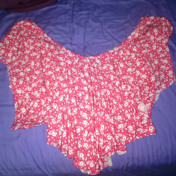 pink floral crop top