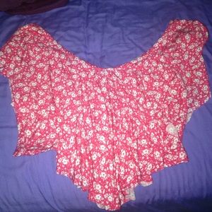 pink floral crop top