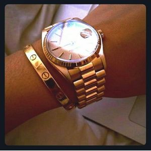 Gold Screw Head Love Bracelet