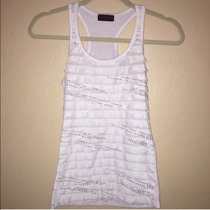 Sparkly White Tank Top