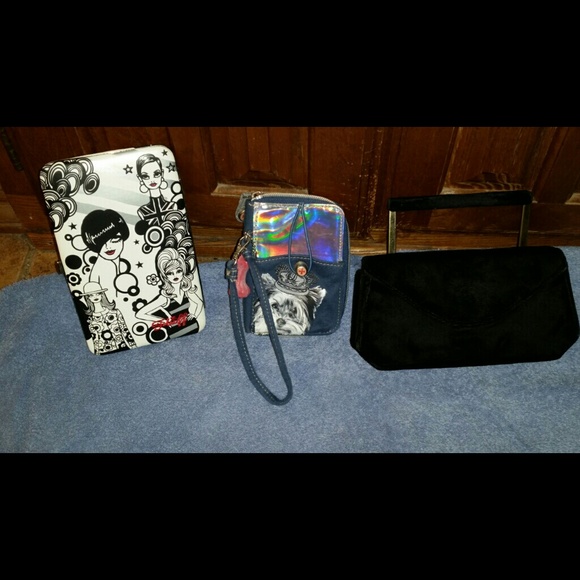 Clutches and wristlet.