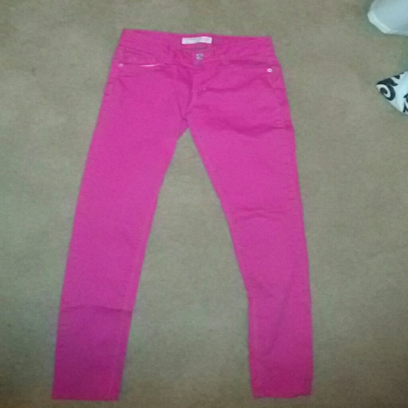 Pink skinny jeans