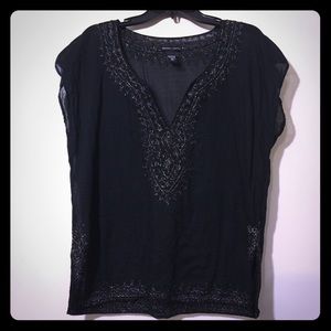 Black boho top