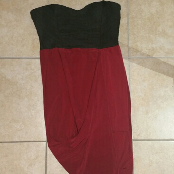 red/maroon and black dress