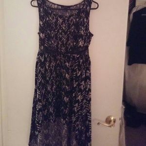 Forever 21 High Low Printed Dress with Lace Insert