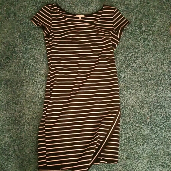 Asymmetrical striped dress