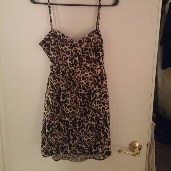 Wet Seal Leopard Print Sun Dress with Open Back