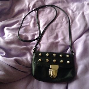Black sliver stud purse