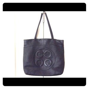 Coach Dark Brown Pebbled Leather Shopper Tote