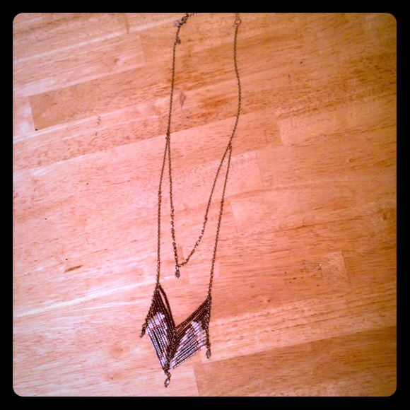 Layered beaded chevron necklace AEO