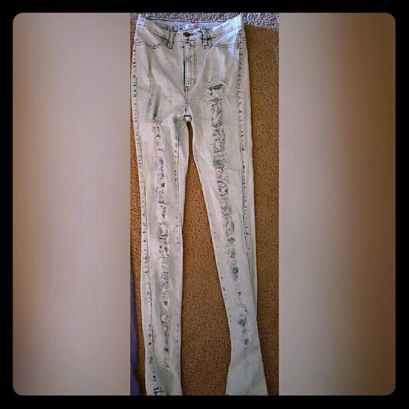 High waisted ripped jeans different colors!