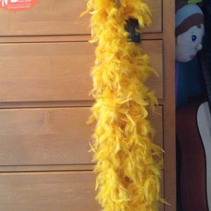 Yellow/orange boa with feathers