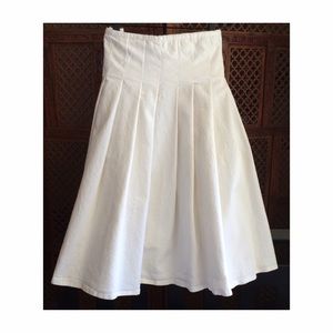 Pleated Katharine Hamnett Skirt in White Cotton