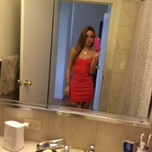 Red bodycon dress:)