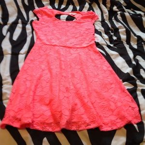 Coral lace dress