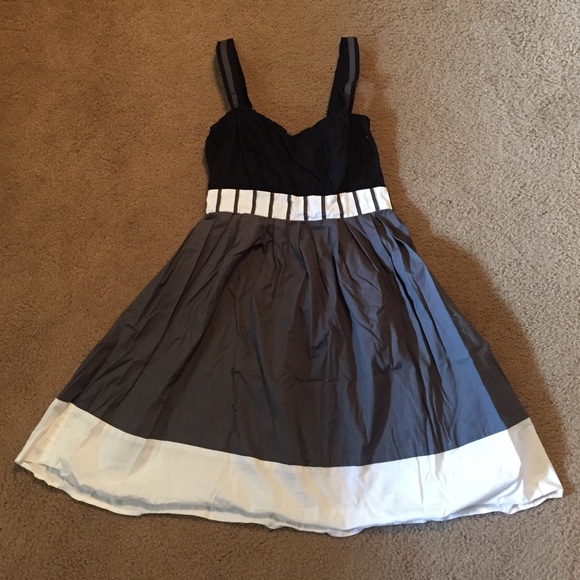 Black, Gray, and White Dress