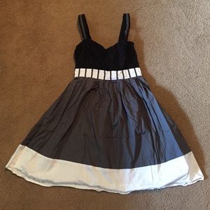 Black, Gray, and White Dress