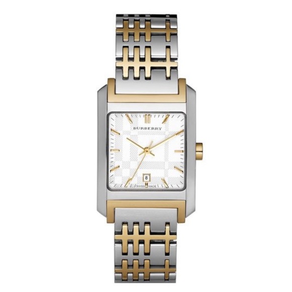 Burberry 2-tone square watch