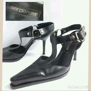 Sergio Rossi Pointed Toe Leather Stilettos SZ 8.5