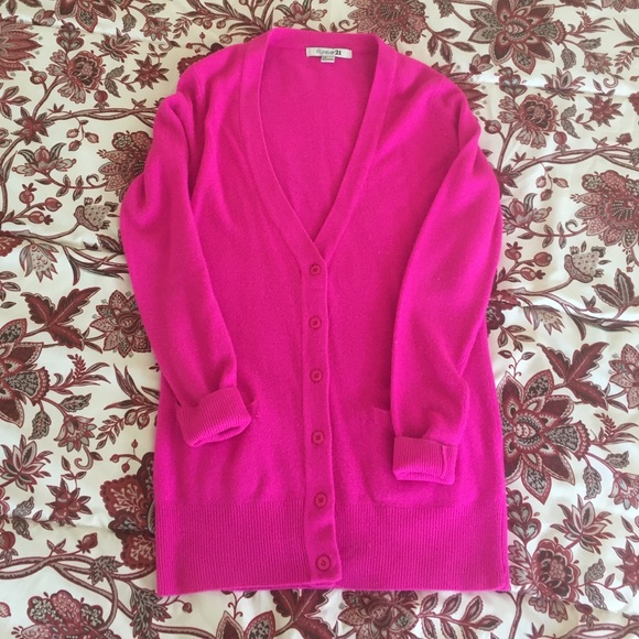 Hot Pink Forever 21 Cardigan